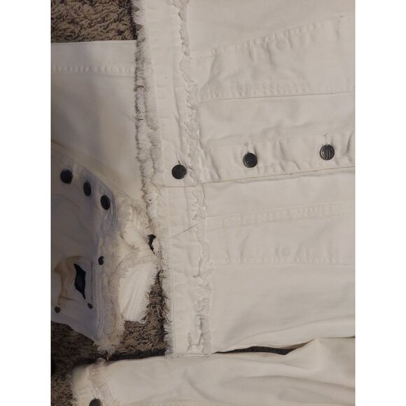 Official Harley Davidson Women's Jacket And Jeans White Fringe Size8 Motorcycle - Picture 10 of 16